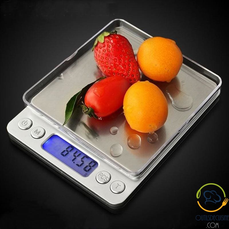 Balance électronique de cuisine de haute précision, rétroéclairée orange, 3  kg/0,1 g, échelle de café numérique avec minuterie et surface en verre(Le