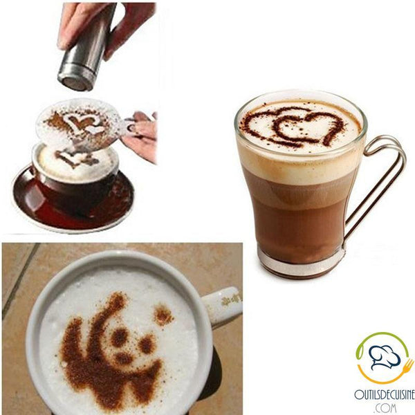 16 Pieces Stencil For Decoration Coffee, Cappuccino, Cake, Hot Chocolate
