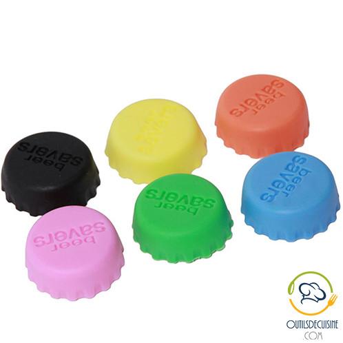 Practical and Ingenious Accessories - Lot Of 6 Silicone Bottle Stoppers (Beers, Waters, Sodas, Wines ...)