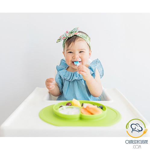 Assiette - Assiette Smiley Compartimentée En Silicone Pour Bébé - Manger Lui Donnera Le Sourire!