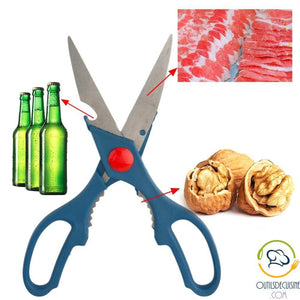 3 Multifunction Kitchen Scissors In 1: Bottle Opener, Nutcracker, Kitchen Knife