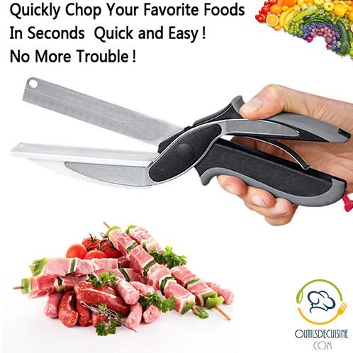 Couteau - Pince Couteau De Cuisine Planche à Découper 2 En1 - Clever Cutter