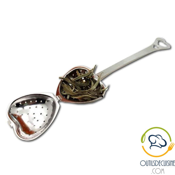 Spoon Strainer Filter Tea Infuser Handle With Stainless Steel Heart - Wedding Gift Idea