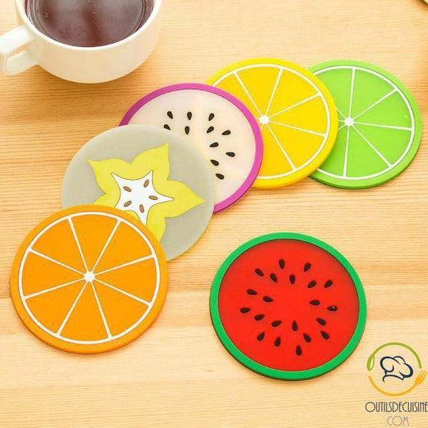 Coaster Colorful Silicone Fruit Coaster