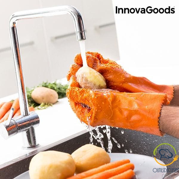 Innovagoods Fruit And Vegetable Peeler Cleaning Gloves Kitchen Utensils And Accessories
