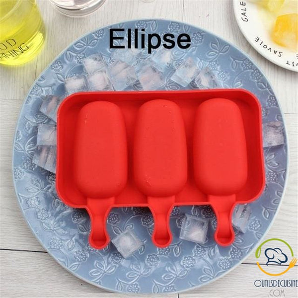 Silicone Ice Mold With 20 Ellipse Sticks