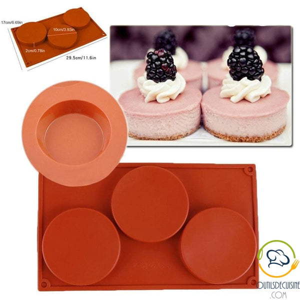 Pastry Mold with 3 Silicone Cavities