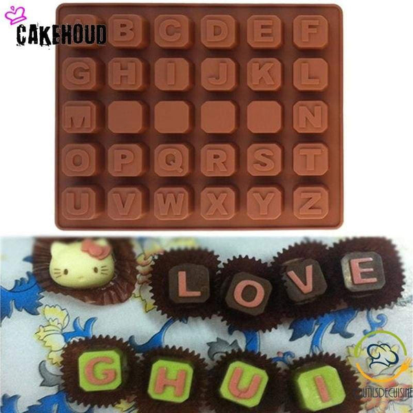 Silicone Chocolate Cube Mold - 26 Letters Of The Alphabet In Uppercase