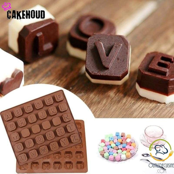 Moule cube à chocolat en silicone - 26 lettres de l'alphabet en majusc –