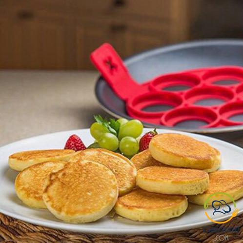 Moule Silicone Pancake Maker 7 Rond Antiadhésives -Rouge - Prix en