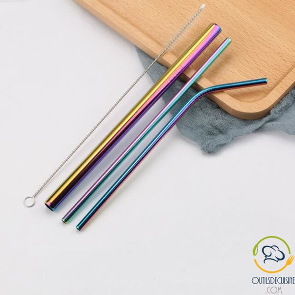 Reusable Colored Straws In Stainless 22 Arc Sky