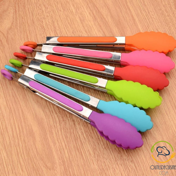 Silicone / Stainless Steel Barbecue Tongs - Baking Tongs