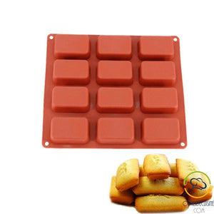 Rectangle Cake Mold 12 Silicone Cavities