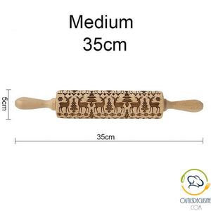 Roll Wooden Pastry With Pattern 35 Cm