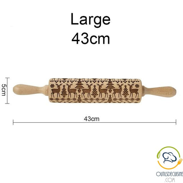Roll Wooden Pastry With Pattern 43 Cm 1