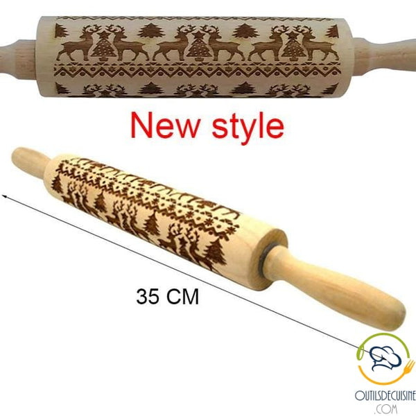 Roll Wooden Pastry With Pattern