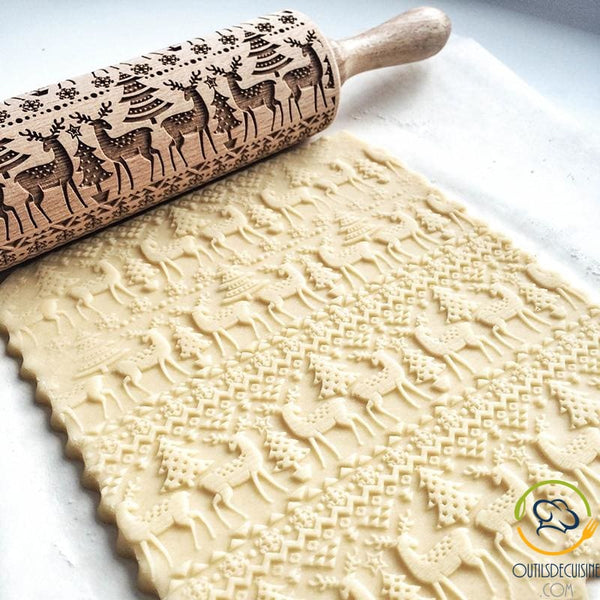 Roll Wooden Pastry With Pattern