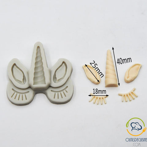 Set De Moules 3D Licorne/oreilles/ Cils En Silicone
